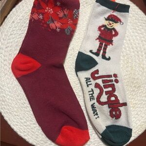 Festive Jingle Socks Set - Red and White